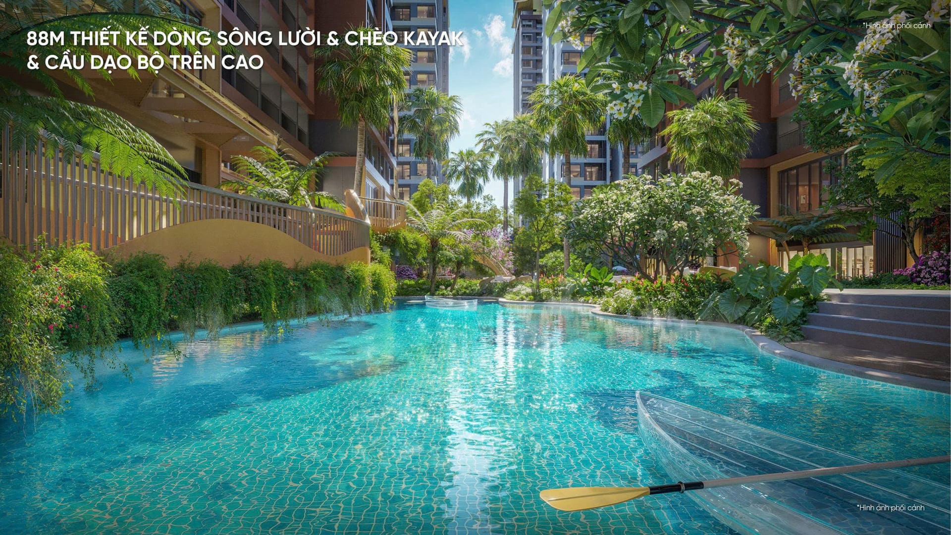Dòng sông lười 88m & chèo Kayak